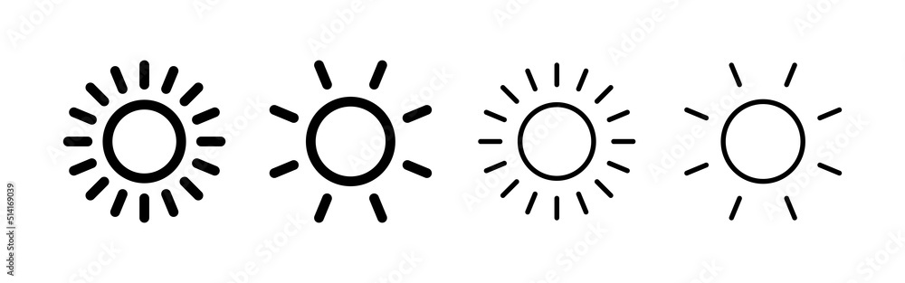 Sun icon vector. Brightness sign and symbol Sun icon vector. Brightness sign and symbol
