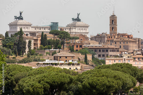 Italy. Rome. View of the historic district of Rome and the Palace of Venice.