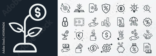 Money, finance, payment, banking icons - Modern design 