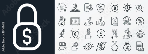 Money, finance, payment, banking icons - Modern design 