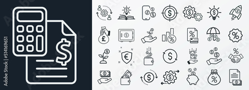Money, finance, payment, banking icons - Modern design 