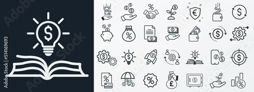 Money, finance, payment, banking icons - Modern design 