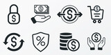 Money, finance, payment, banking icons - Modern design 