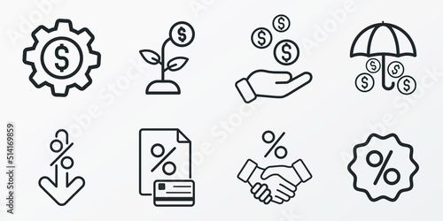 Money, finance, payment, banking icons - Modern design 
