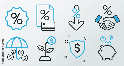 Money, finance, payment, banking icons - Modern design 