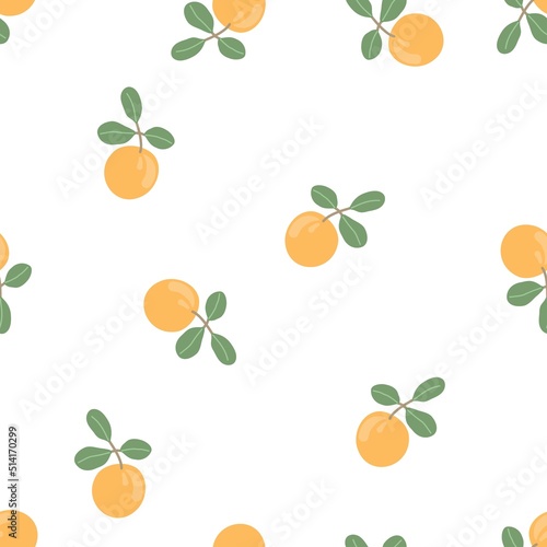 Fototapeta Naklejka Na Ścianę i Meble -  Oranges pattern. Fruit pattern for textile, fabric, kitchen decor, menu.