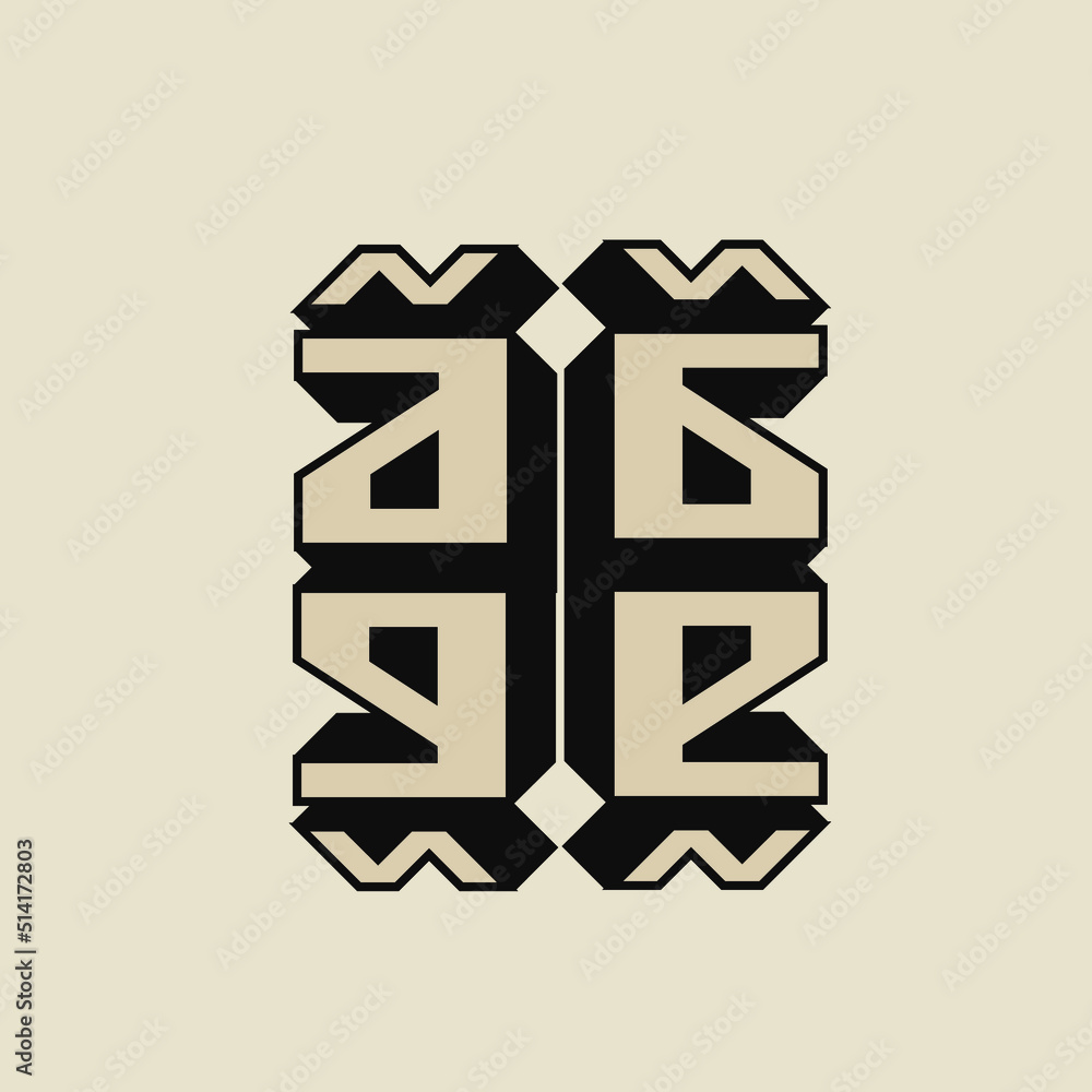 Geometric art deco logo. Decorative symmetric shapes. Ornamental design icon isolated on light background. Elegant, traditional illustration graphic. Creative style symbol. Ornate sign. Geometric art deco logo. Decorative symmetric shapes. Ornamental design icon isolated on light background. Elegant, traditional illustration graphic. Creative style symbol. Ornate sign.