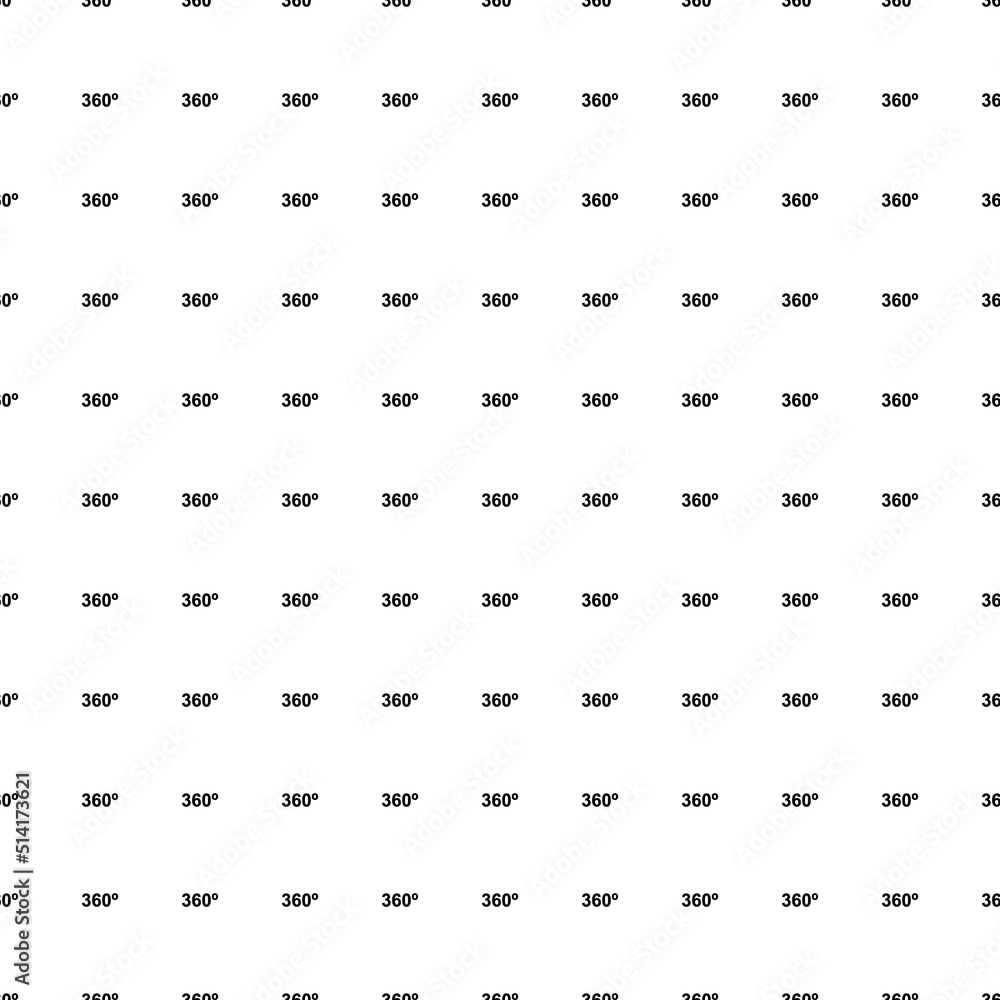 Square seamless background pattern from black 360 degree symbols. The pattern is evenly filled. Vector illustration on white background Square seamless background pattern from black 360 degree symbols. The pattern is evenly filled. Vector illustration on white background