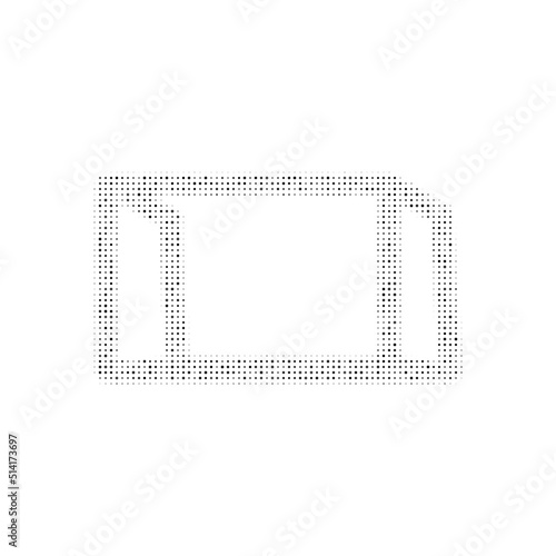 The football goal symbol filled with black dots. Pointillism style. Vector illustration on white background