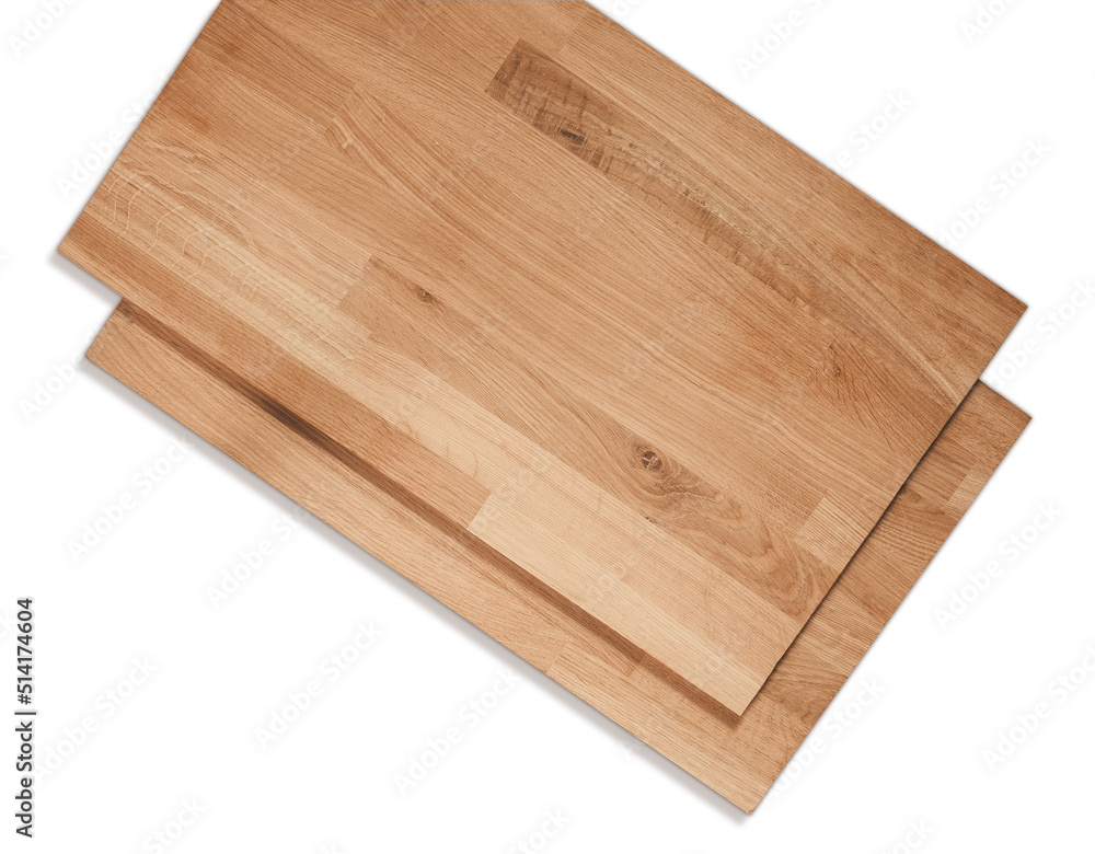 stacked wooden planks isolated on white background