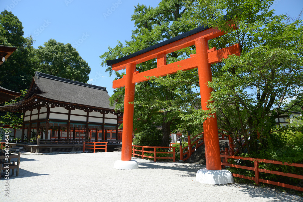 下鴨神社　鳥居と橋殿　京都市左京区