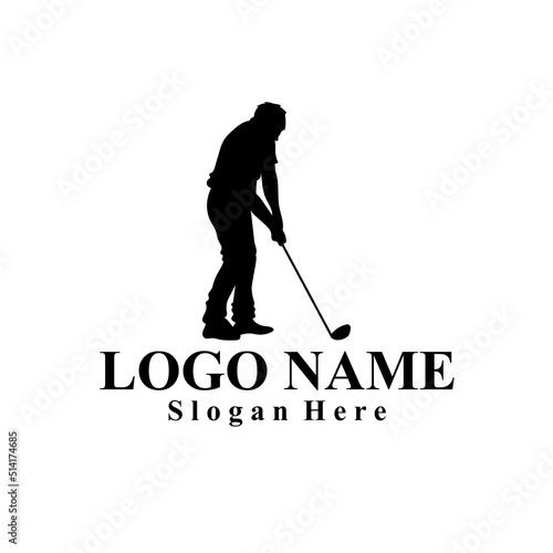 Golf sports themed vector logo