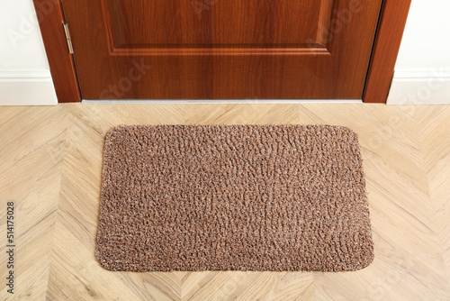 New clean rectangle mat near entrance door