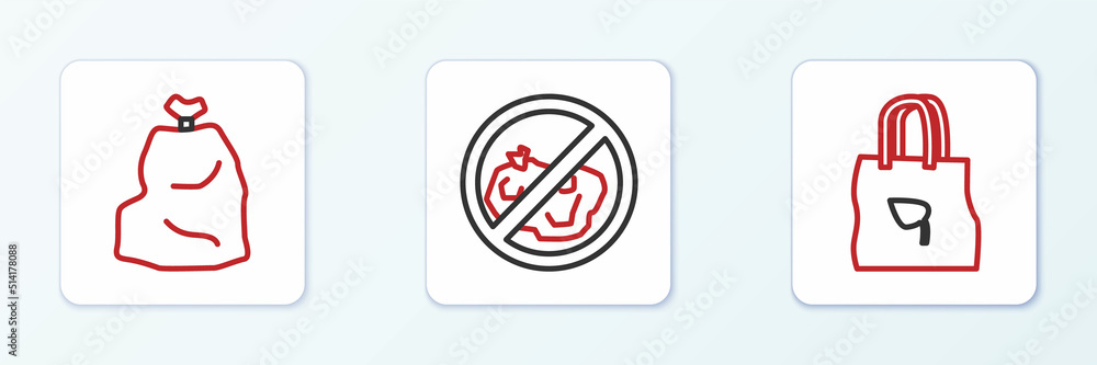 Set line Shopping bag with recycle, Garbage and No trash icon. Vector Set line Shopping bag with recycle, Garbage and No trash icon. Vector