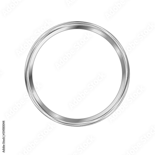 Silver round frame isolated on a white background