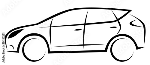 Vector illustration of small compact SUV or crossover car with a dynamic silhouette