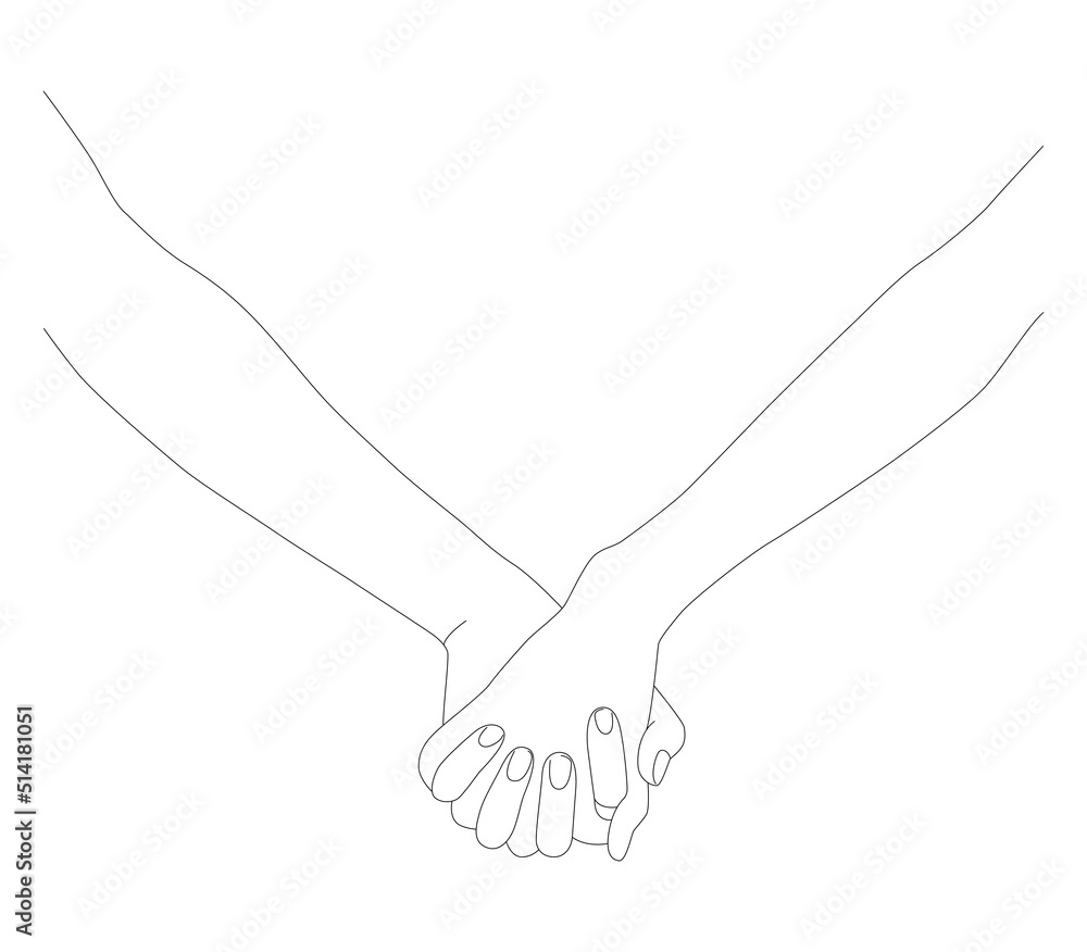 Palms in one line. Hands on a white isolated background. Palms in one line. Hands on a white isolated background.