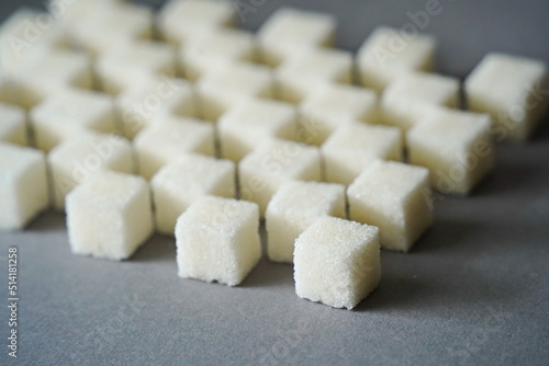 Almaty, Kazakhstan - 03.28.2022 : Sugar cubes are laid out on the kitchen table