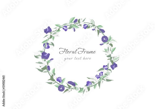 wicker of blooming butterfly pea flower with spotted foliage vector