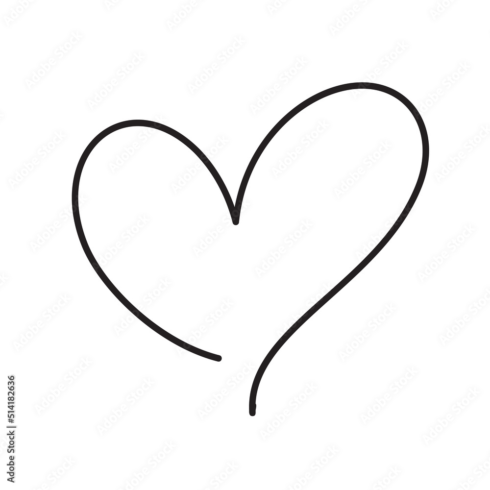 Heart Icon Vector. Perfect Love symbol monoline. Valentine Day sign, emblem isolated on white background with shadow, Flat style for graphic and web design, logo Heart Icon Vector. Perfect Love symbol monoline. Valentine Day sign, emblem isolated on white background with shadow, Flat style for graphic and web design, logo