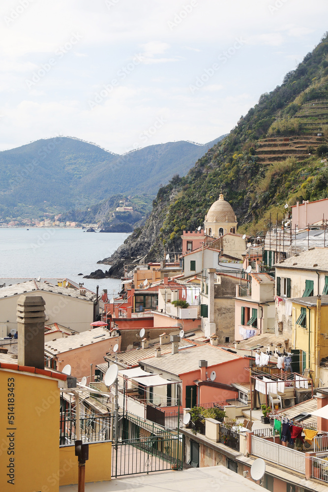 The panorama of Vernazza village, Cinque Terre, Italy