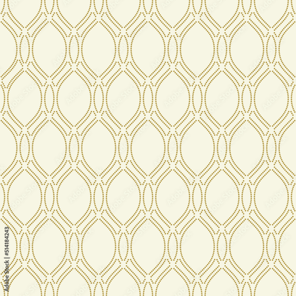 Fototapeta premium Seamless dotted golden wavy ornament. Modern background. Geometric modern pattern