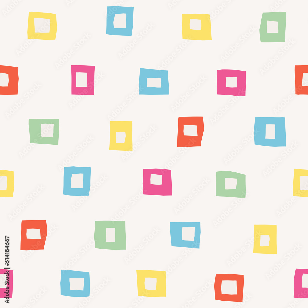 Seamless geometric pattern with color squares
