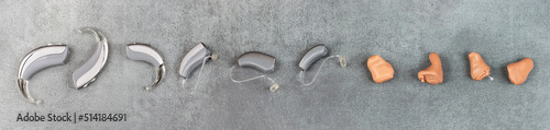 Hearing loss - panel of prostheses panoramic image photo