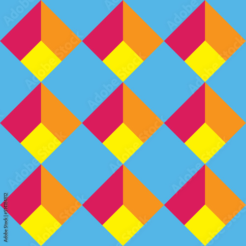 Seamless geometric 3 d pattern in bright colors