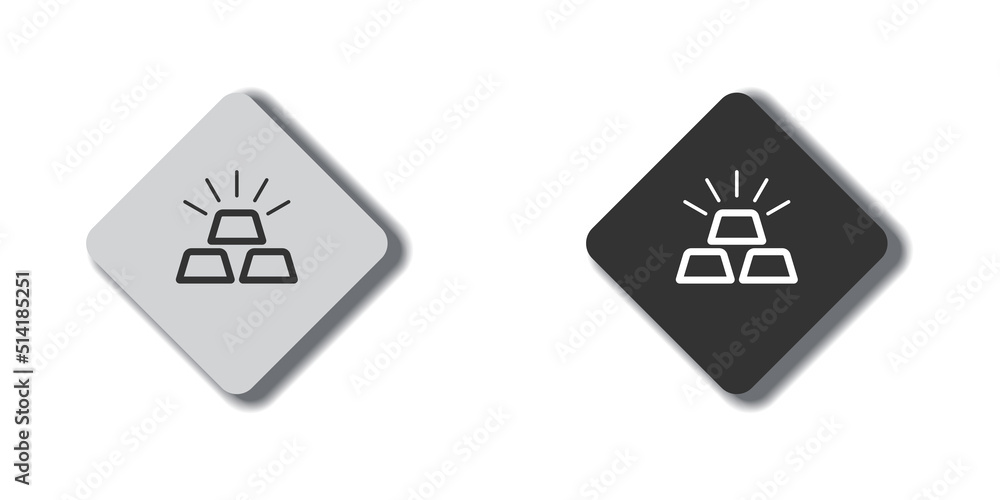 Gold bar icon. Business and trading symbol. Flat buttons with shadow. Gold bar icon. Business and trading symbol. Flat buttons with shadow.