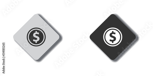 Dollars money coin icon. Dollar cent sign. Flat vector illustration.