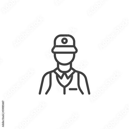 Delivery man line icon