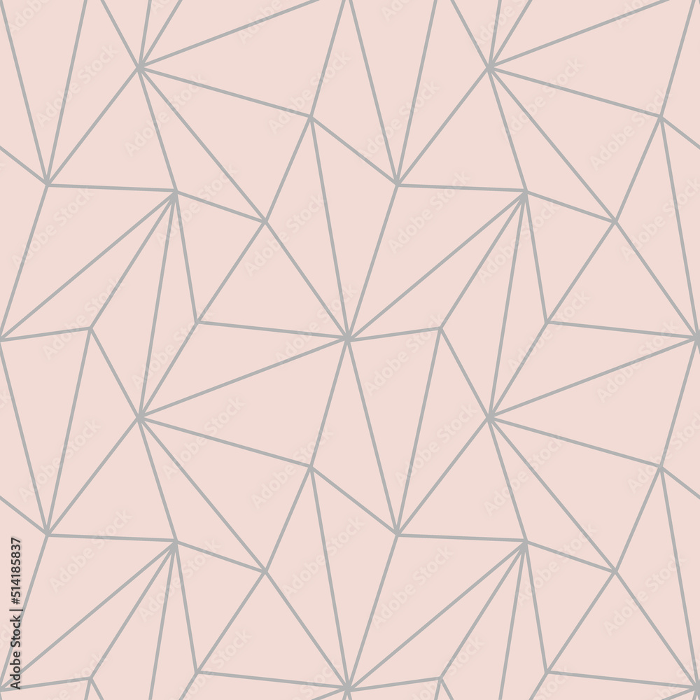 Obraz premium modern mosaic seamless pattern with pastel color abstract triangles and thin lines