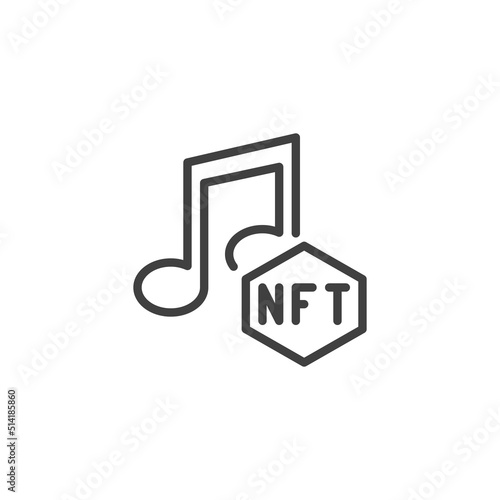 NFT music line icon