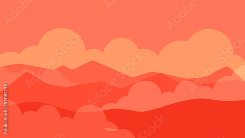 The mountainous surface of Mars. Illustration