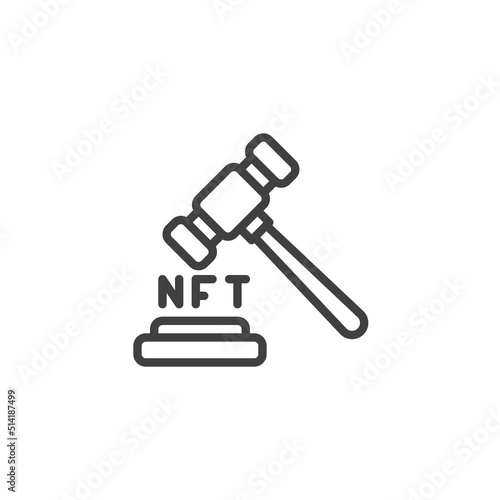 NFT auction line icon