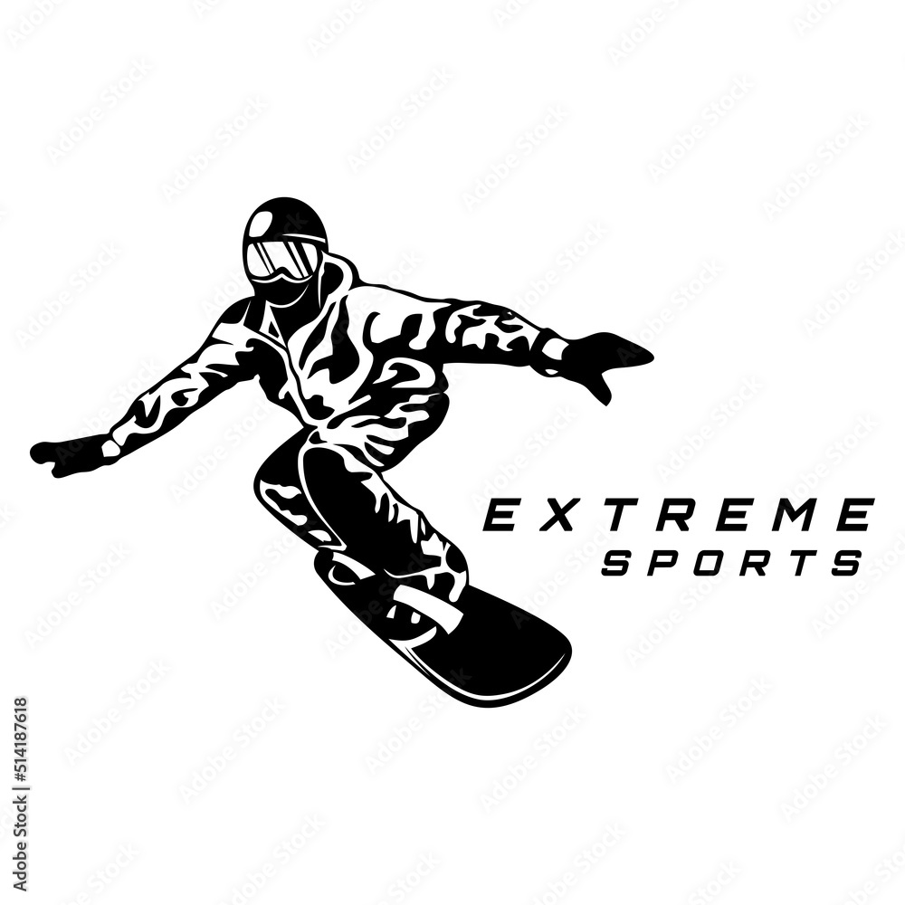 snowboarding illustration sketch design icon logo vector snowboarding illustration sketch design icon logo vector