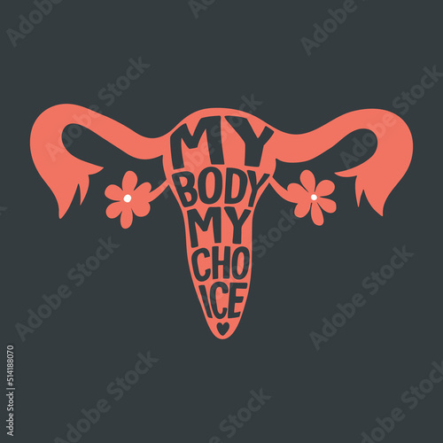 My Body My Choice Sign. Wome's Rights Poster, Demanding Continued Access to Abortion After the Ban on Abortions, Roe v Wade. Women's Rights to Abortion. Protest, Feminism Concept Placard