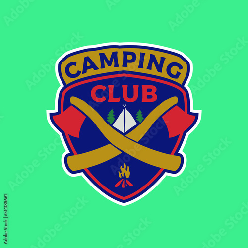Badge Emblem Vintage Colorful Design Camping Club