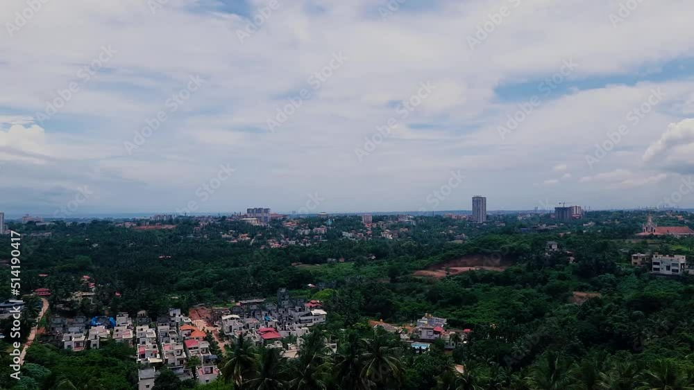 Panoramic view of Mangalore district. Aerial flying forward Panoramic view of Mangalore district. Aerial flying forward