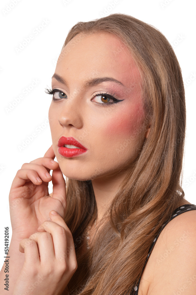 Portrait of young woman with creative make up isolated Portrait of young woman with creative make up isolated
