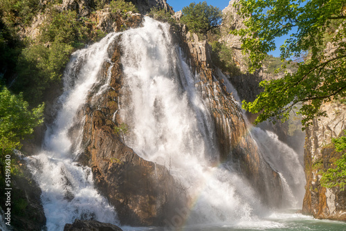 U  ansu  c  nd  re Waterfall  which is born in G  ndo  mu   district at the summit of the Taurus Mountains and is approximately 50 m high  is known as the    hidden paradise in the forest.   