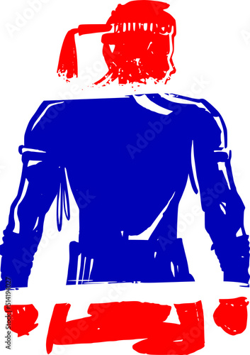 the vector illustration sketch of the Muay Thai fighter