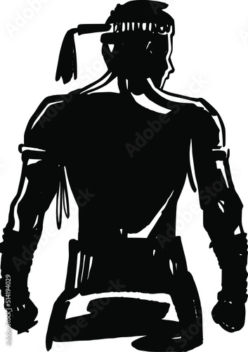 the vector illustration sketch of the Muay Thai fighter