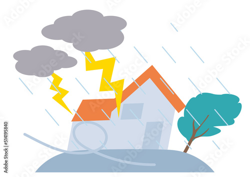 暴風雨のイラスト