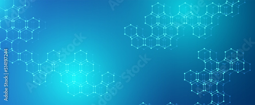 Hexagons design for medical, science and technology.