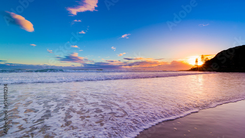 sunset over the sea