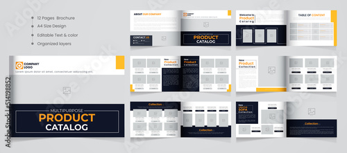 12 page Brochure template design, Minimal business brochure layout design, corporate brochure editable template layout
