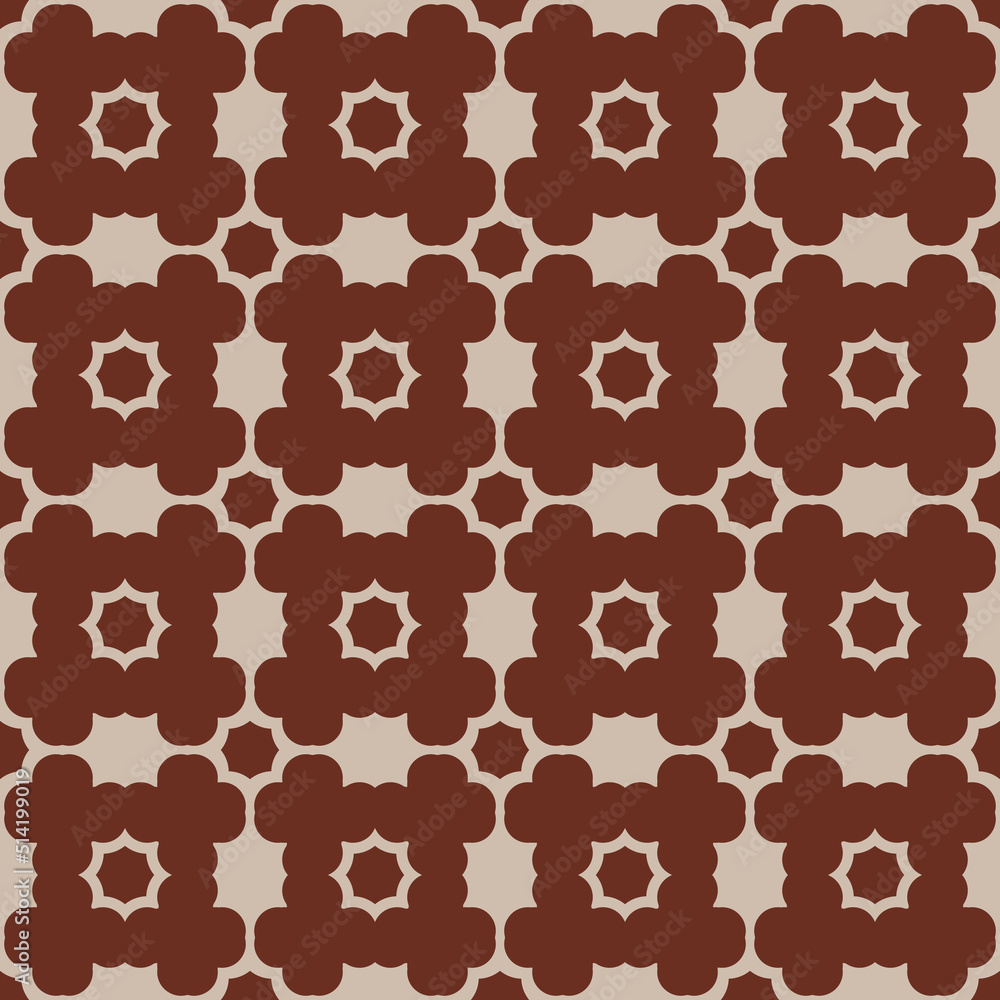 Brown background and the same repeating shapes of cappuccino or cocoa color. Interior design and print for decoration. Seamless pattern for stylish design. Brown background and the same repeating shapes of cappuccino or cocoa color. Interior design and print for decoration. Seamless pattern for stylish design.