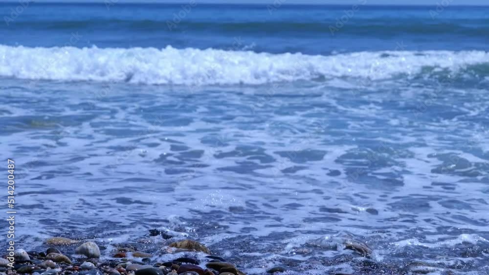 Fast waves coming towards the coastal beach Fast waves coming towards the coastal beach
